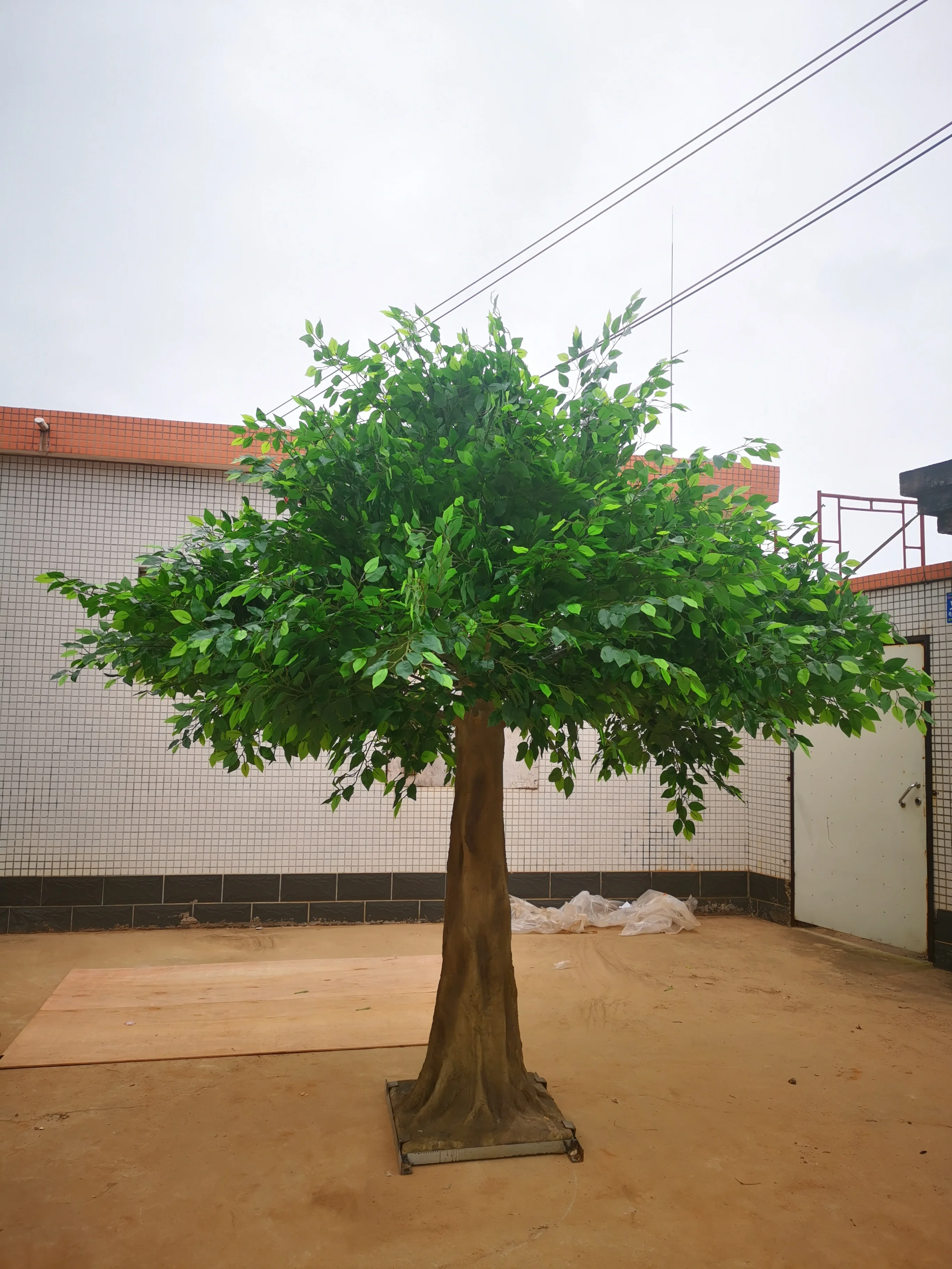 songtao Indoor Outdoor Big Simulation Evergreen Ficus Tree Faux Plant Tree Large Artificial Banyan Tree