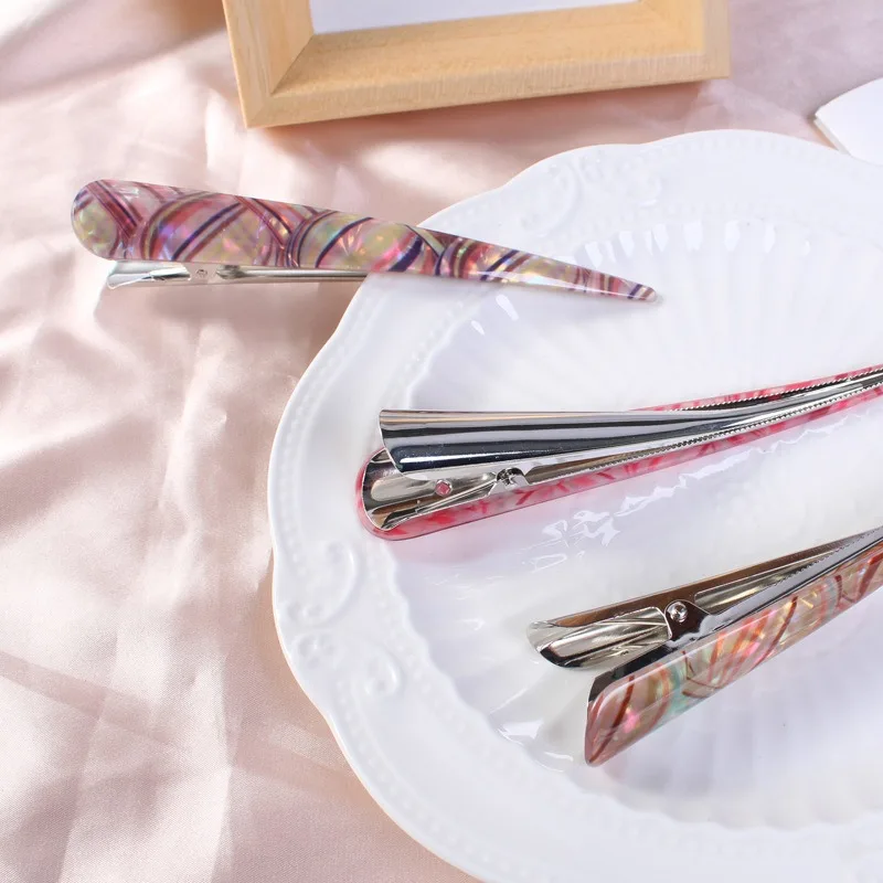 5.5 Inch Long Big Acrylic Alligator Hair Clips for Styling Non Slip Metal Duckbill Clips Hairpins Ponytail Holders Acrylic Clips