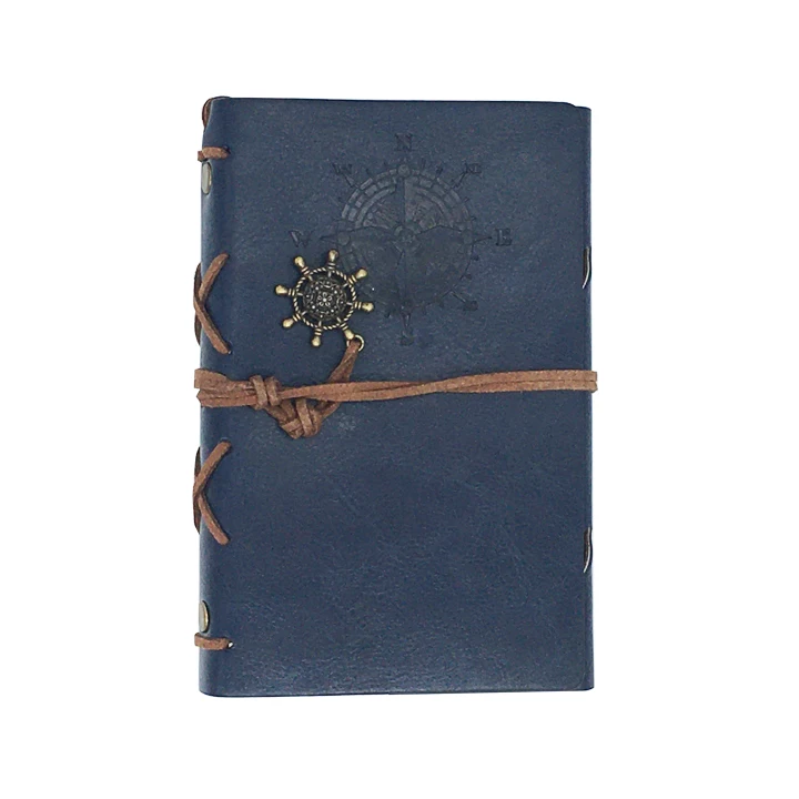 Personlized logo blank kraft paper PU lether cover Vintage notepad notebook