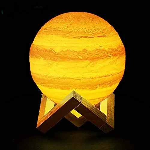 16 Color 3D Printing Moon Lamp Solar System 8 Planets Table Lamp with Remote Control LED Jupiter Lamp Rechargeable Night Light
