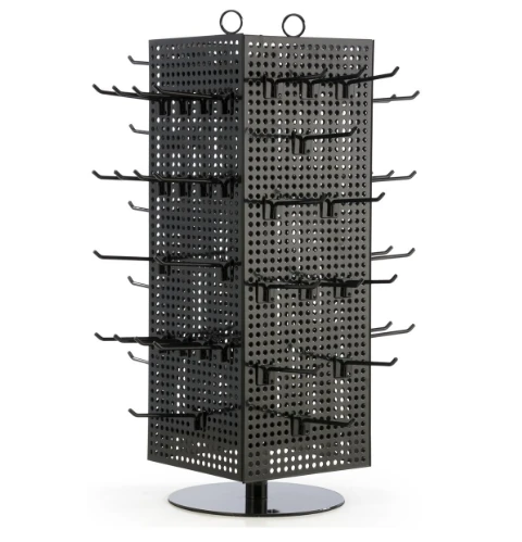 Customized 60 Hooks Metal Rotating Rack Supermarket and Store Display Rack