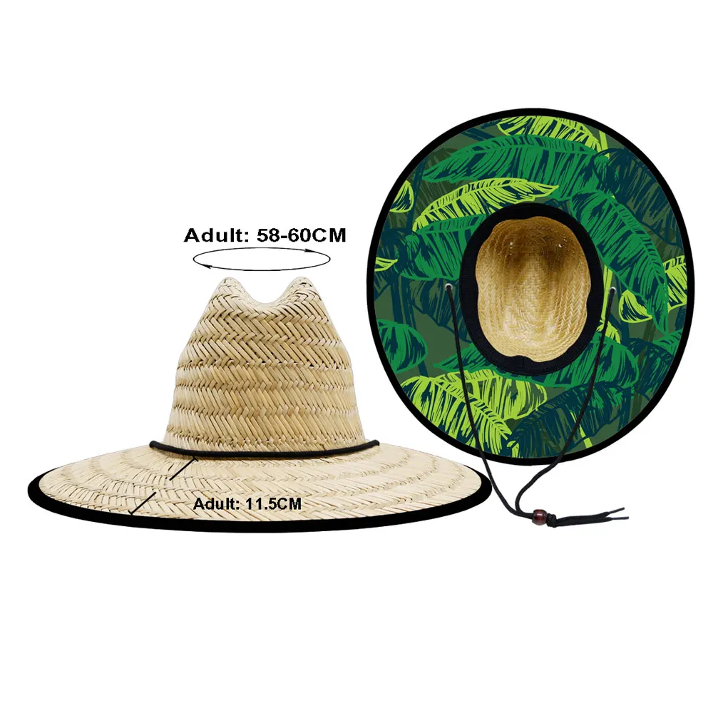 Wholesale Fish Lifeguard Hats America Island Beach Sombrero Hollow Mat Straw Cowboy Hats With Custom Logo