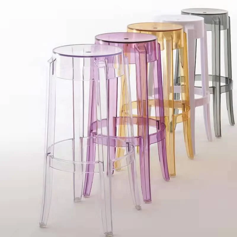 Cheap Bar Furniture High Modern Plastic Polycarbonate Stackable Crystal Acrillic Acrylic Resin Clear Ghost Transparent Bar Stool