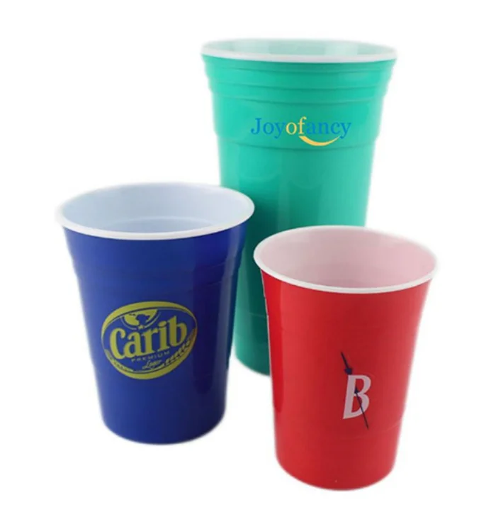 Custom Manufacturer Reusable Plastic Drinking Gifts cup Party Stadium cup Multi Color cups for sporting events Parties