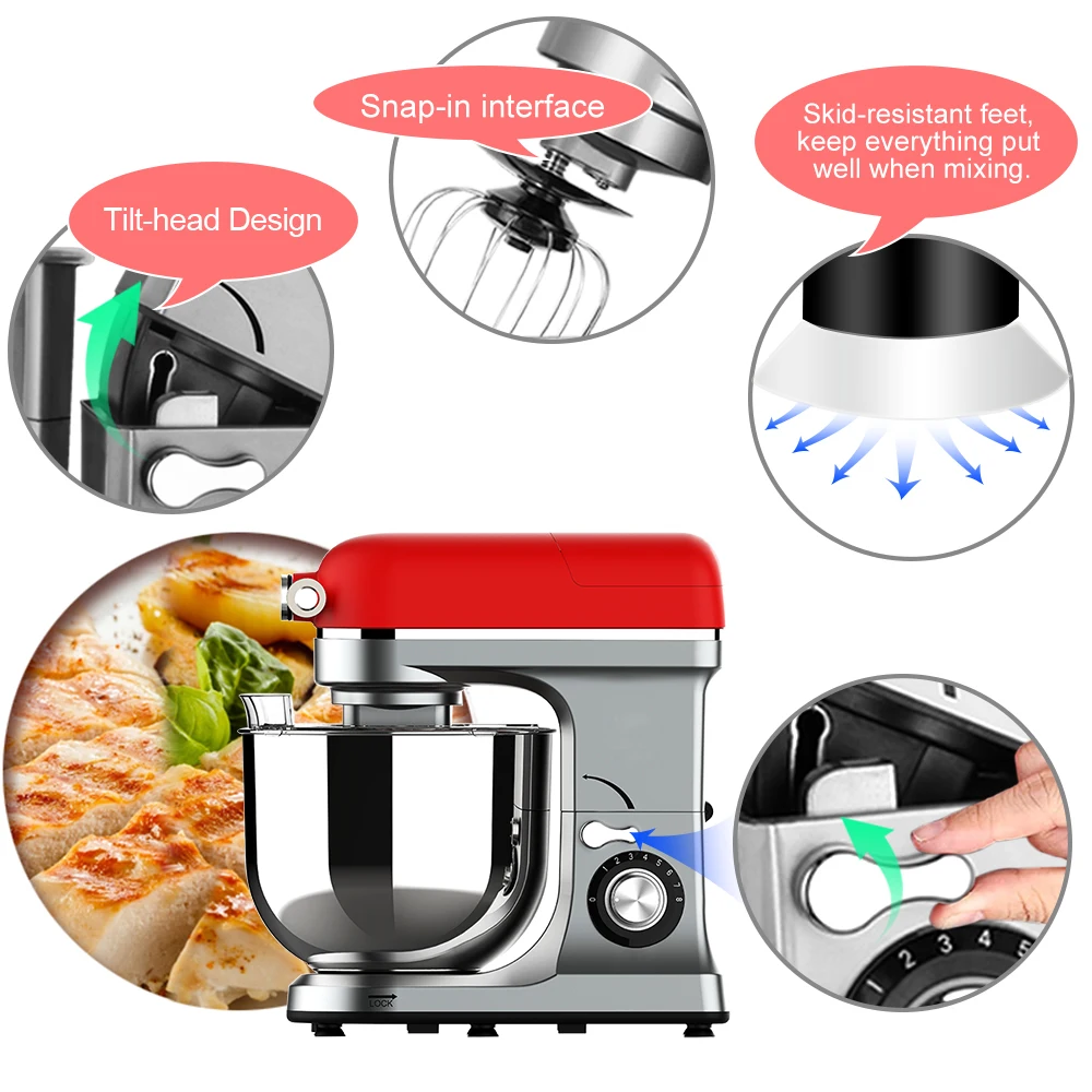 Electric Cake Dough Mixer Planetary Egg Mixer Multifunctional Kitchen Stand Food Mixers