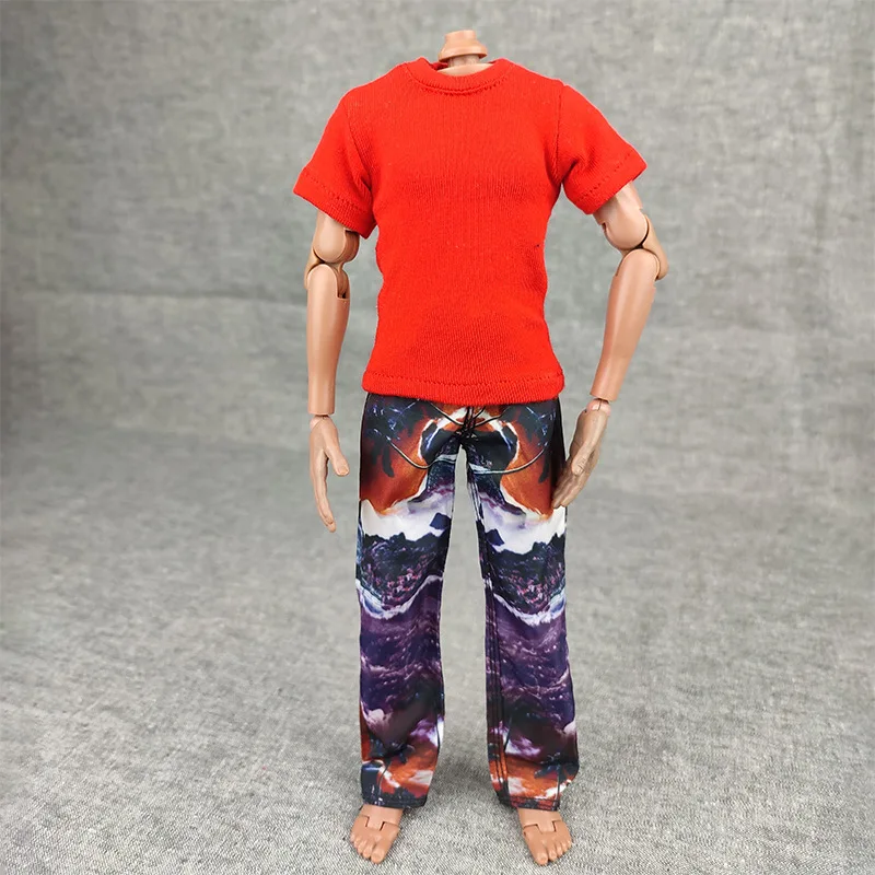 (fit size + over size)fashionable 30 cm 12 inch 1/6 male doll clothes pure color plain T-shirt clothes for 1/6 scale male dolls