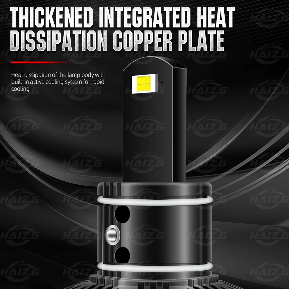 HAIZG h4 led headlights T6 lens led light 6000k CSP 3570 chip car lighting system