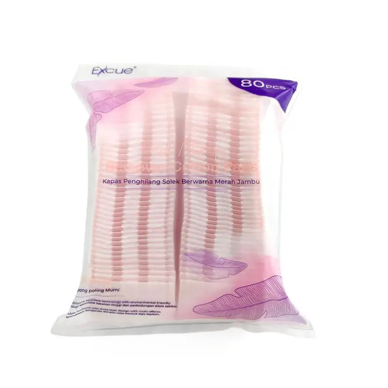 Wholesale hot sale Custom design High Absorbency Disposable 5x6CM Cosmetic Cotton Pads