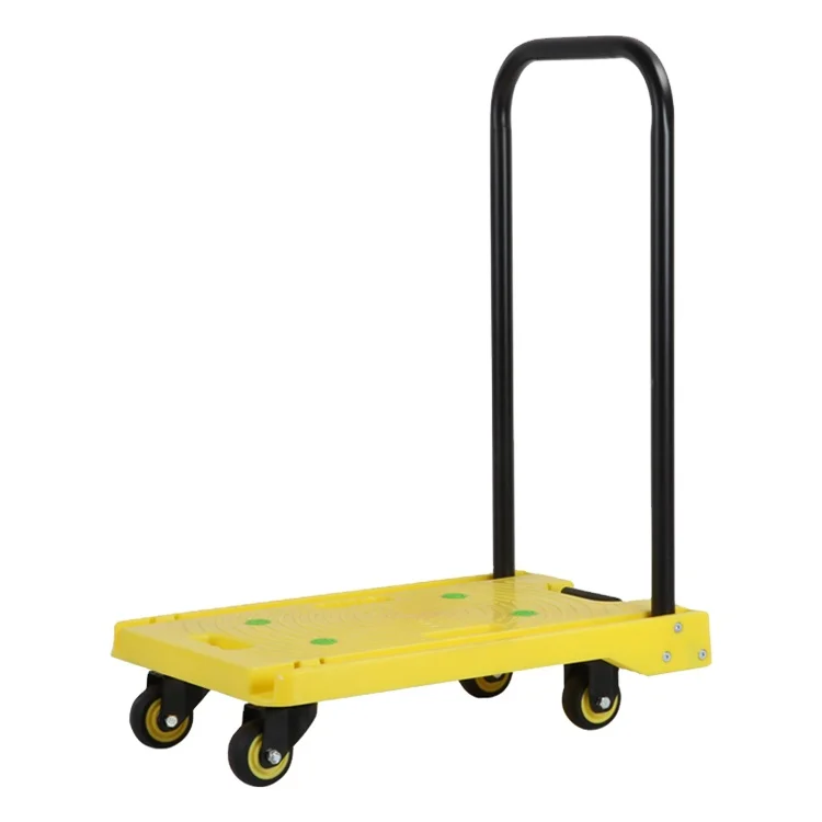 
Durable Economic Price 4 Wheels Platform Warehouse Cargo Push Trolley 