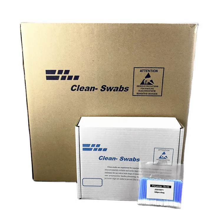 JEJOR Supplier PCB Industry Cleaning 70mm Lint Free Small Head Polyester Cleanroom Swabs Stick