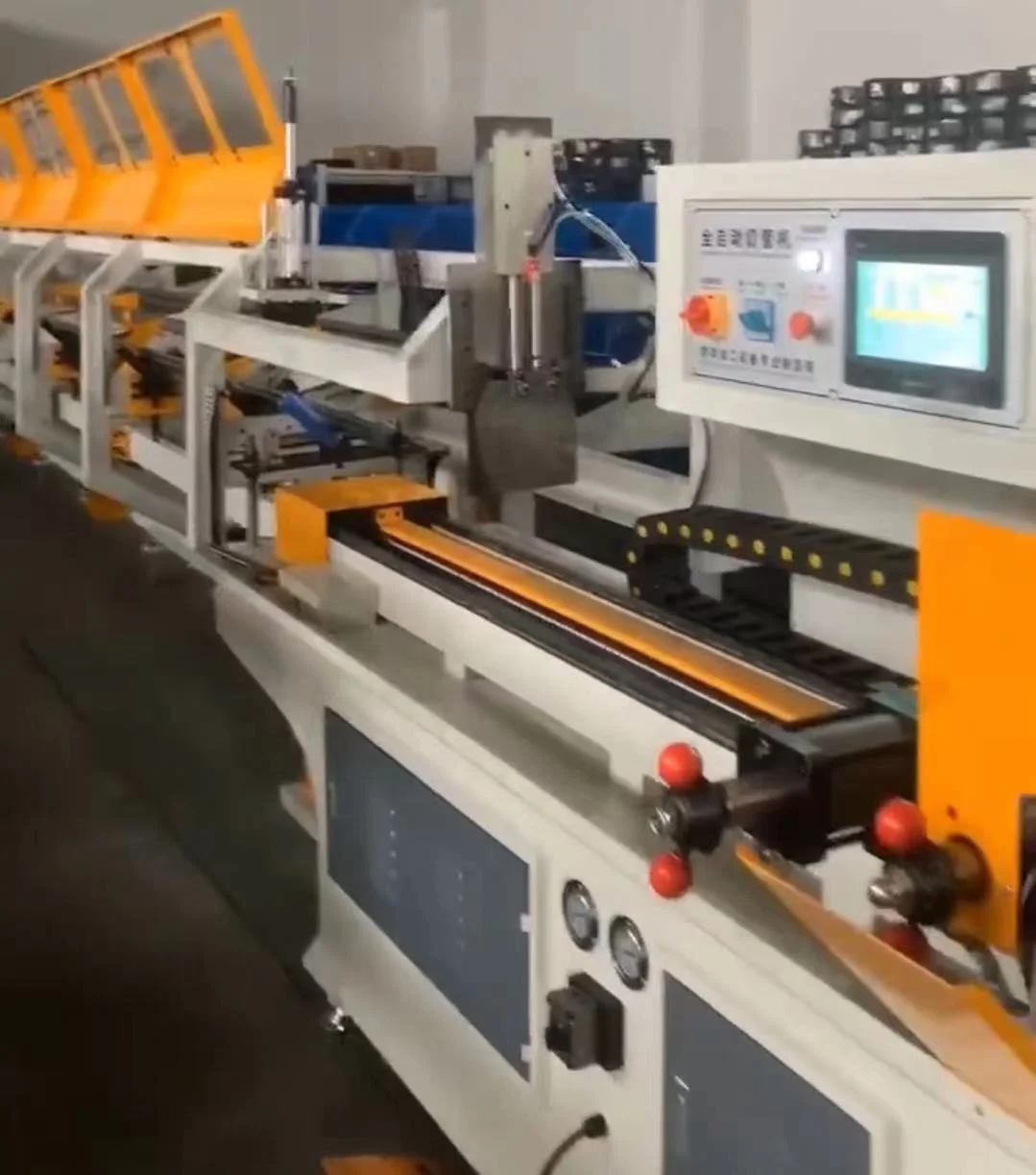 Fully automatic CNC Steel pipe feeder and Sewing Cutting Machine Tube Cutter lines