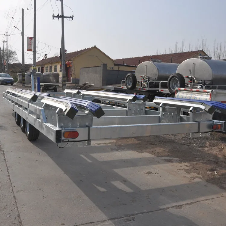 customized 41 foot length three axle galvanized boat trailer