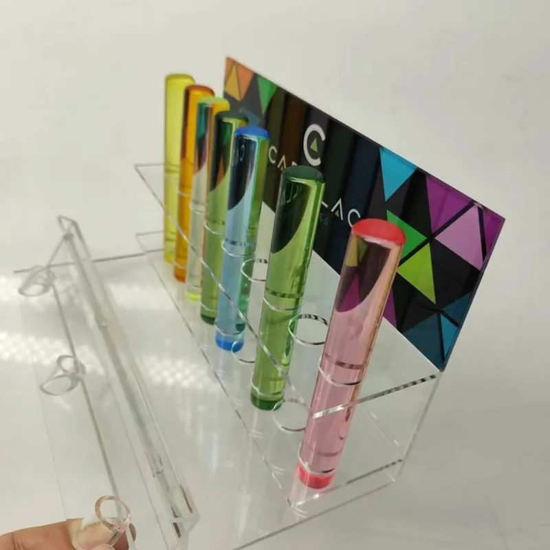 Acrylic Pen Holder Display Stand Clear Makeup Brush Rack Organizer Holder for Test Tube Nail Brush Eyebrow  Rack Display