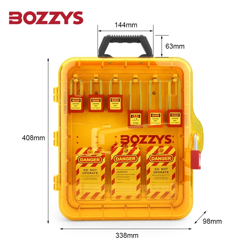 Может вместить 10 навесных замков и 3 запорные станции, подходящие для подвешивания навесных замков и других подвесных замков безопасности