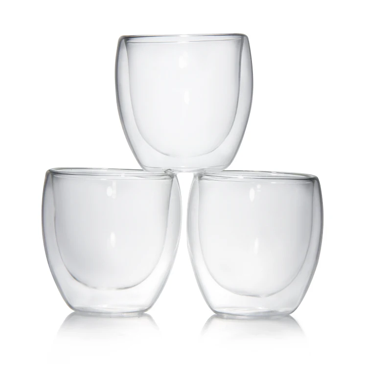 Hot Sale Double Wall Insulated Double Glass Coffee Mug Drinking Clear Glass Coffee Cup