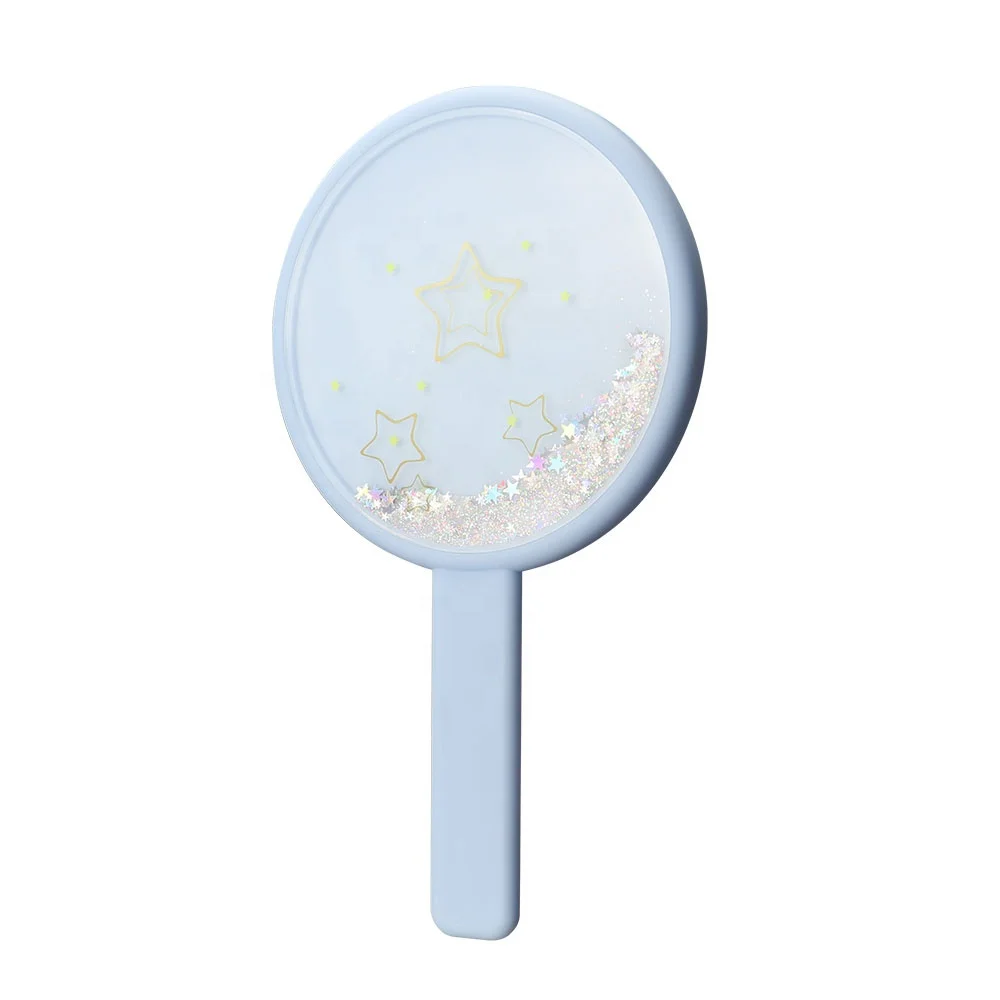 Round Shape Novelty Flower luminous Crystal Shining Acrylic PMMA Liquid Quicksand Glitter Snow Aqua Aquarium Waterfall Mirror