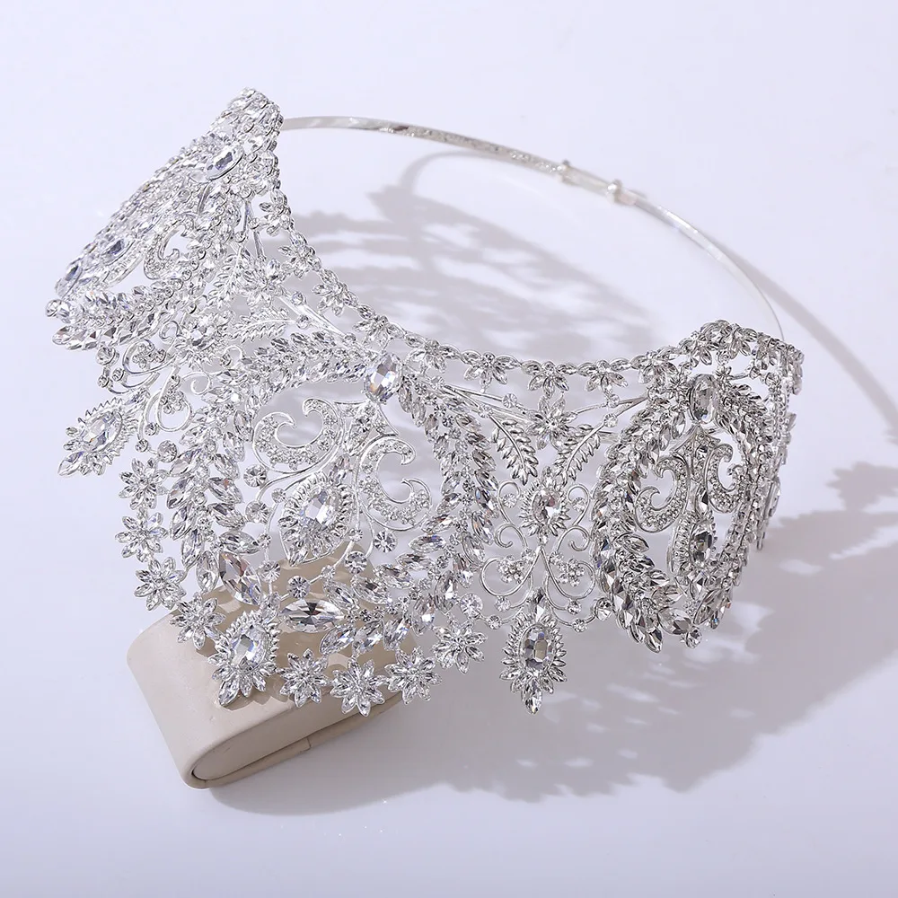 2024 Miss Large Beauty Wedding Jewelry Headpiece Costume Jewelry Bridal Hair Accessories Crystal Pageant Crown Tiara