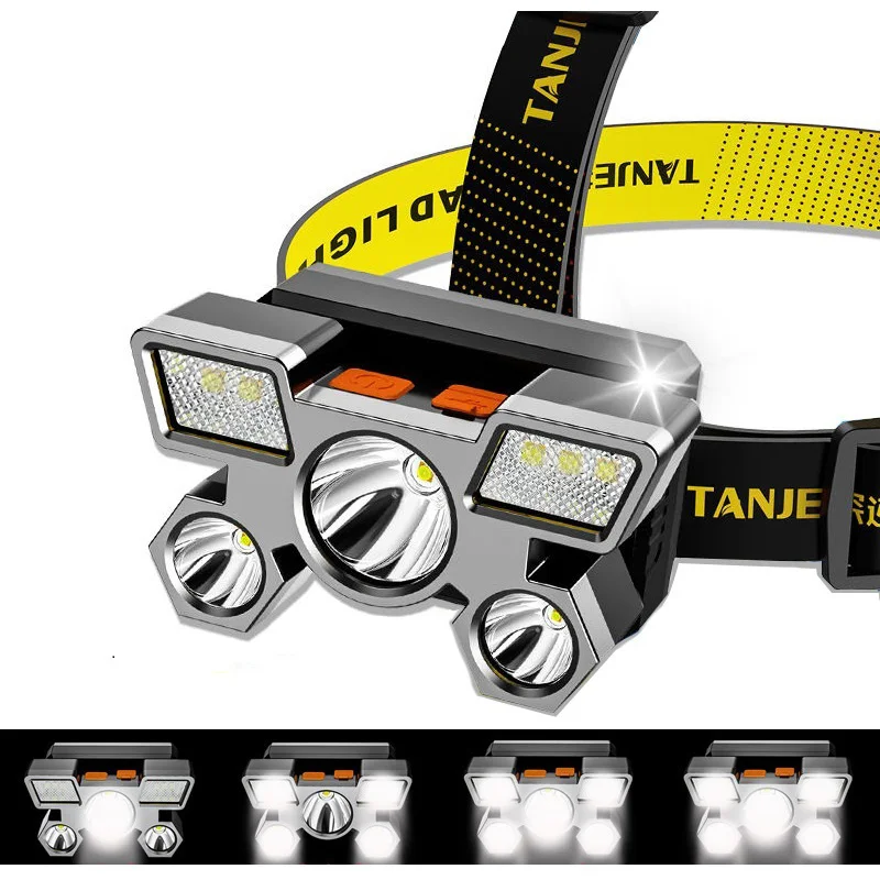 Best Led Head Lamp 90 Degree Pivotable Head Strong LED Headlamp Waterproof Rechargeable 9 LED Headlamp Flashlight 1800lumen