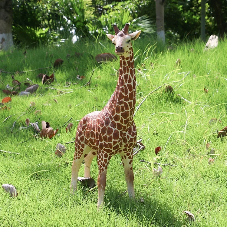 Garden decor statues animals fiberglass resin giraffe, figurines resin animal giraffe statue for sale^