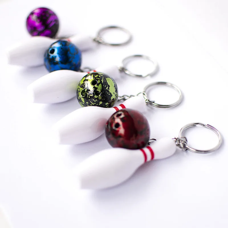 Craft Stadium Souvenir Bowling Keys Pendant Sportswear White Bowling Sports Set Key Chain, Fans Souvenir