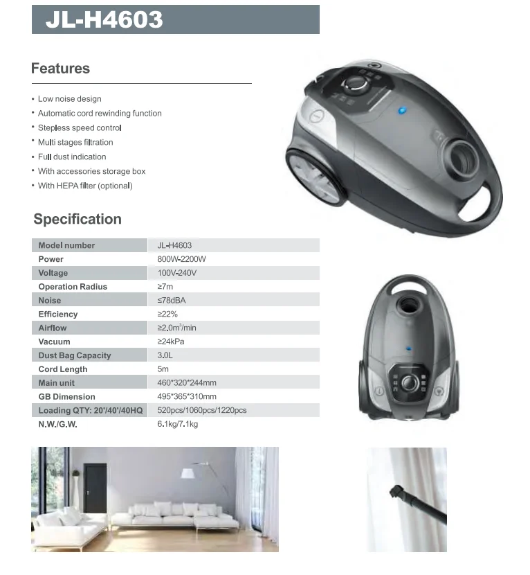 Large capacity household appliances vacuum cleaner canister vacuum cleaner canister