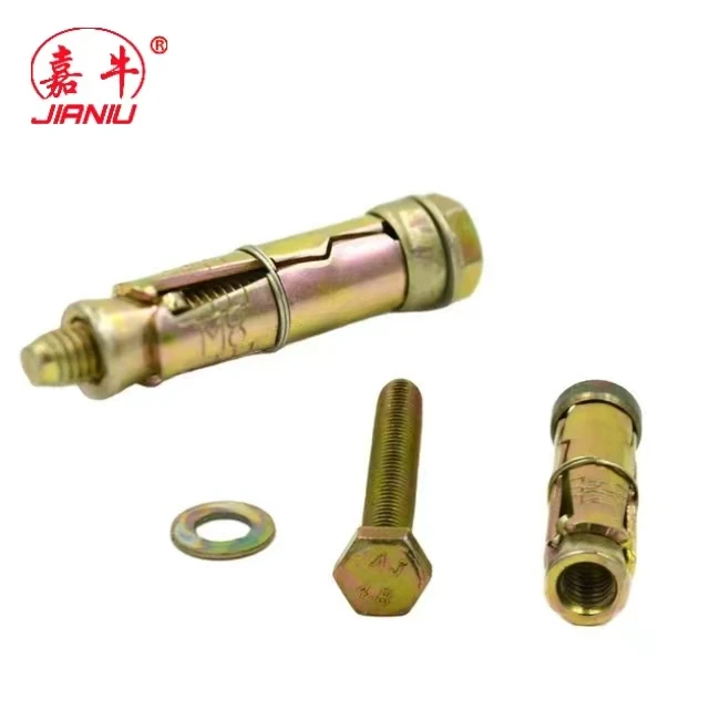 Color-plated Zinc four-piece gecko  Carbon Steel Yellow Zinc Plated 4 PCS Fix Bolt Gecko Expansion bolt