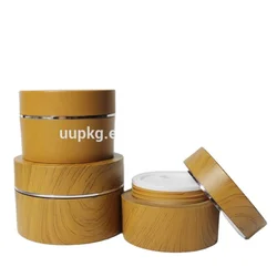 UU package Bamboo cover and body cream plastic jar double wall jar wholesale empty jars 30g 50g100g