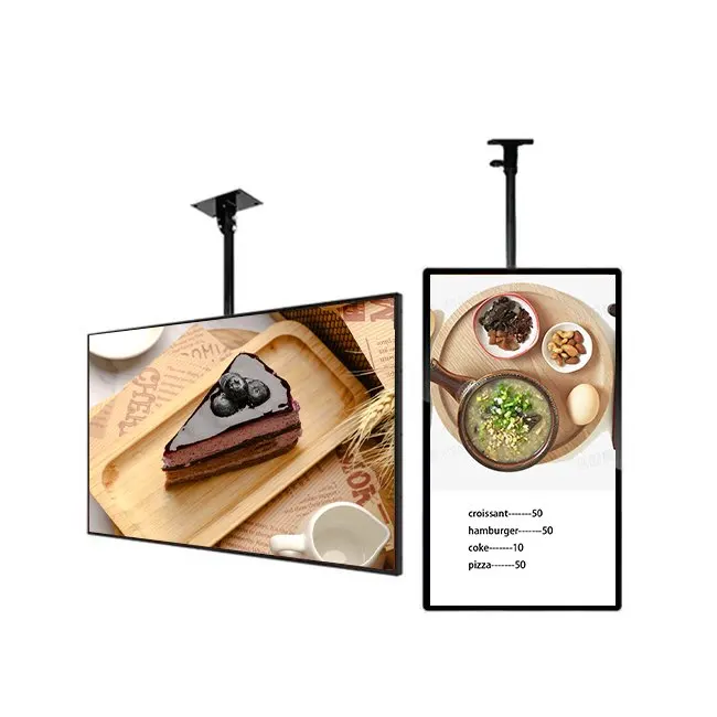 Wall LCD Panel 8mm TFT Screen 32inch Restaurant LCD Advertising Display Digital Signage Menu Board