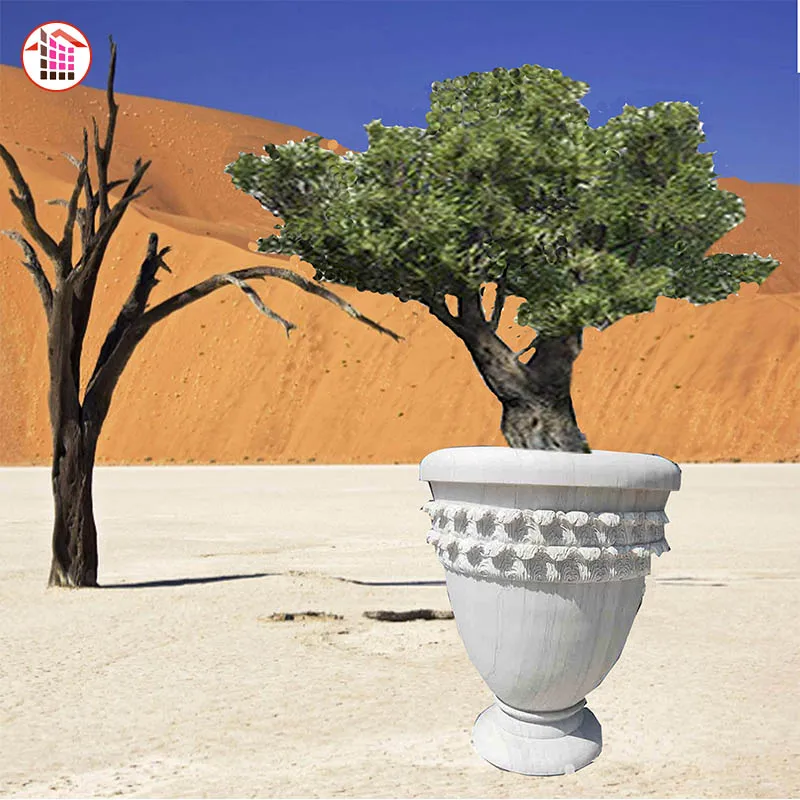 Premium Customized Garden Column Flower Pots Designs Granite or Marble Stone Garden Decoration Used with Flower/green Plant
