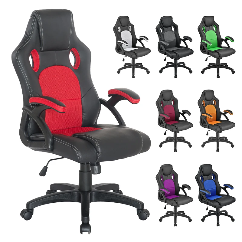 cheap mid back pu leather economical swivel small gaming computer office racing chair for kid