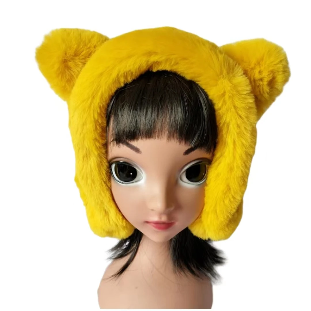 2022 new product custom faux fur rabbit hair winter ear muff With cat ears  cute