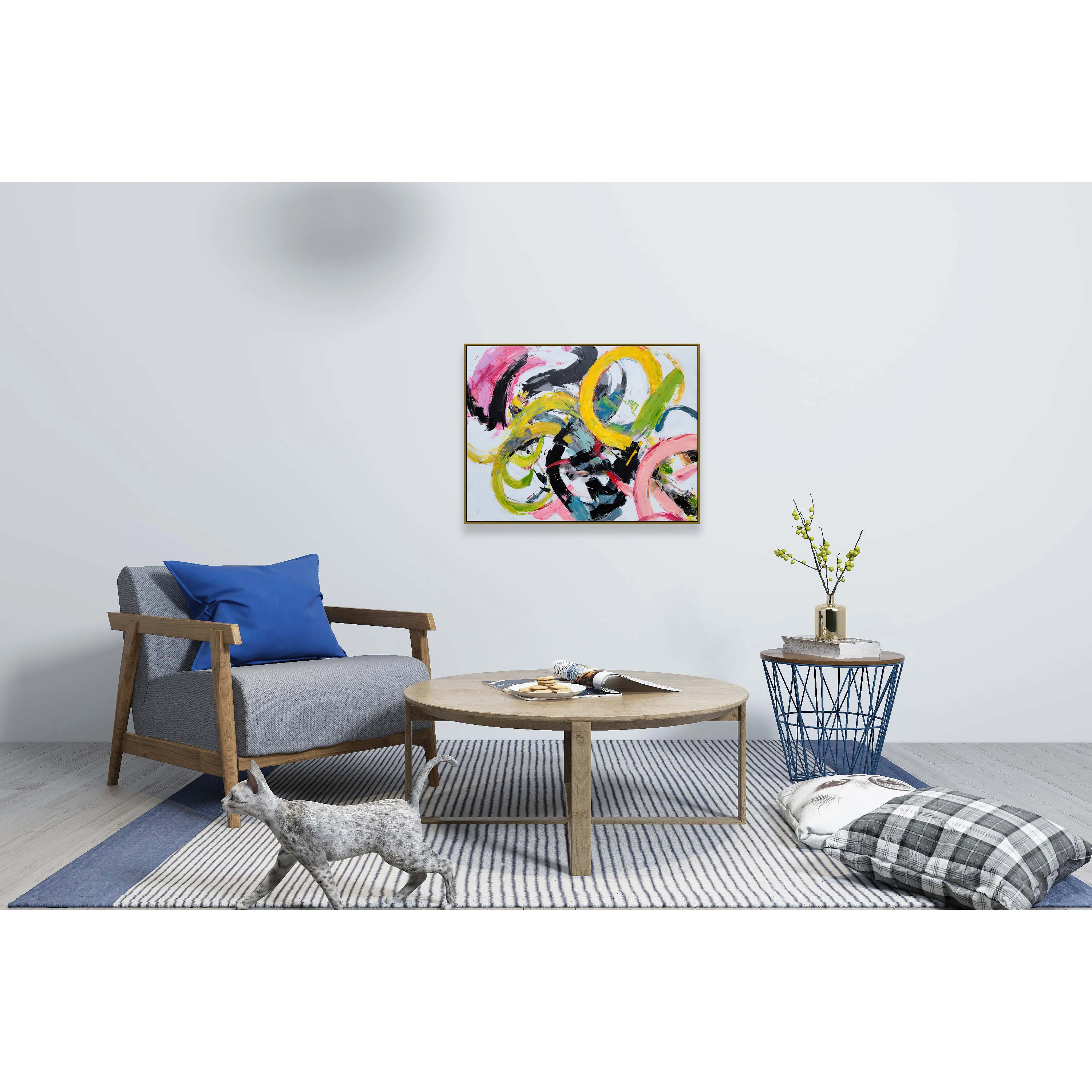 Custom Wholesale living Room Decoration Handmade Abstract Art Works Wall Art Pictures Hotel Hand Painted Canvas Oil Painting