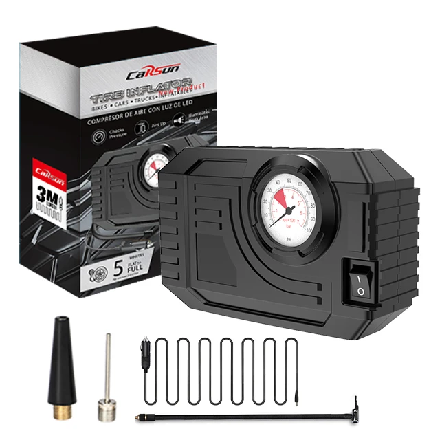 Cheaper Car Air Compressor 12V Portable Tire Inflator Heavy Duty with LED Light Mini Car Air Pump