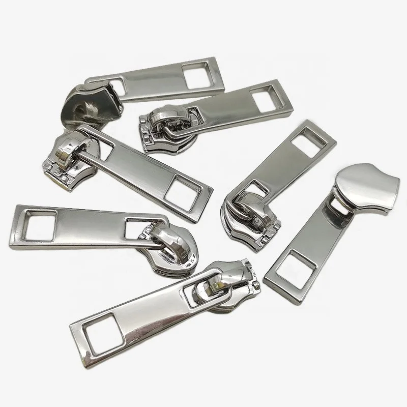 Handbag Hardware No.5 Nylon Metal Zipper Puller Slider Brand Logo Bag Zipper Head Puller Zipper Custom Metal Pull Logo
