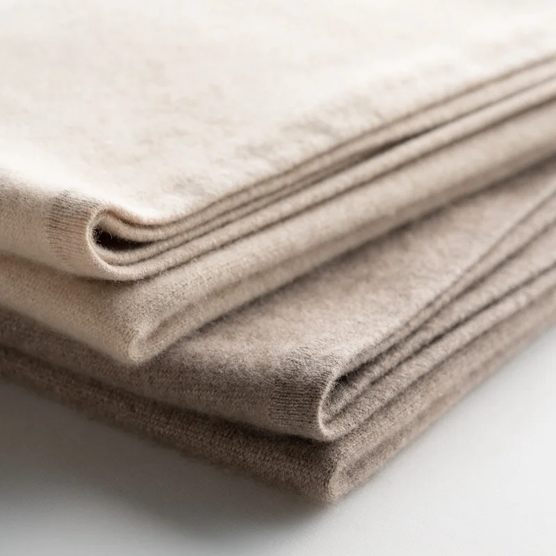 Custom Knit Soft 100% Recycled Throw Camel Cotton Merino Cashmere Socks Eye Mask Travel Blanket Set