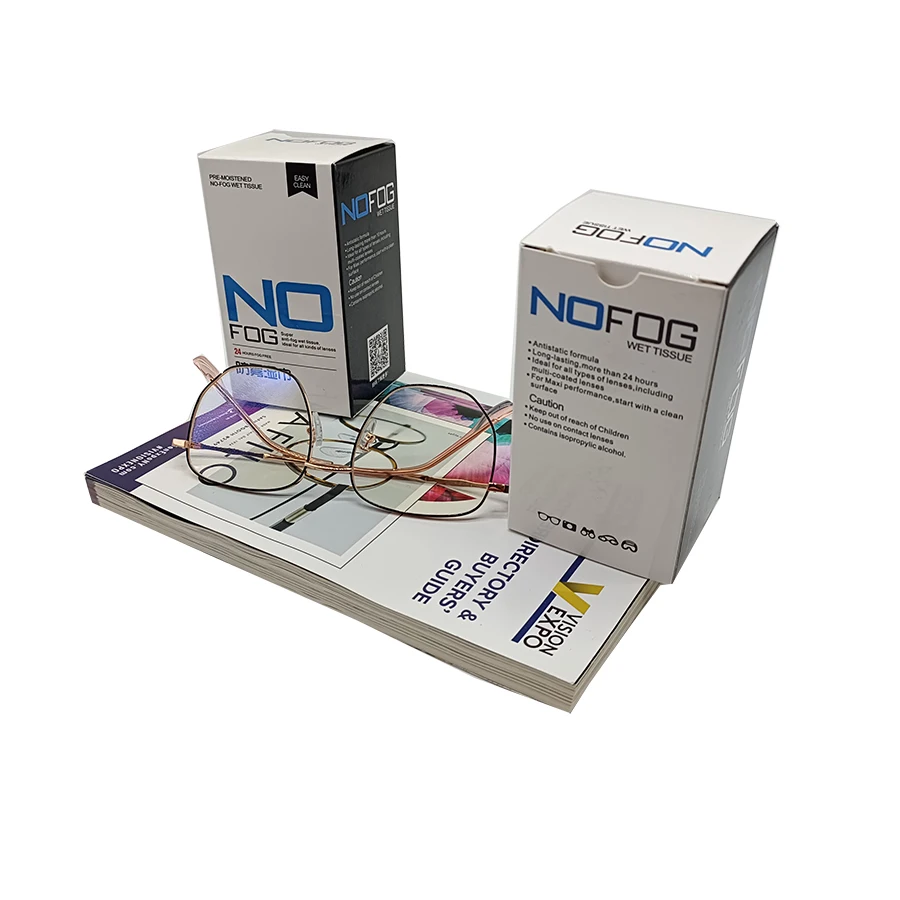 2022 Anti fog Wet Wipes Single Eyeglass Wipes Eyeglass Screen Cleaning Wet Tissue Anti Fog Lens Wipes