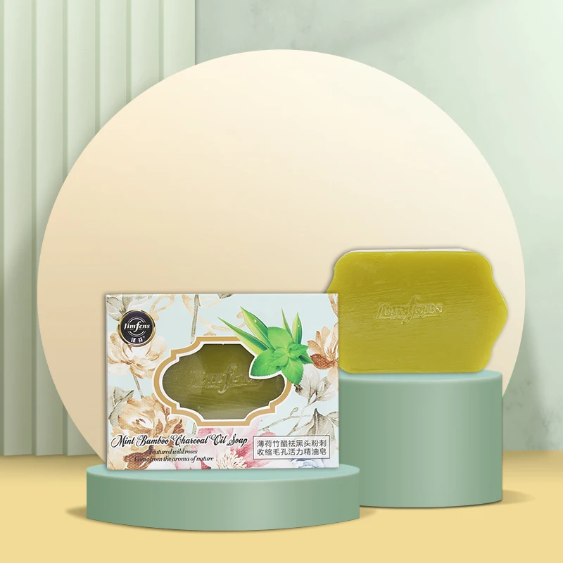 100G Wholesale OEM  Peppermint Essential Oil Soap Glycerin Vegan Flower Scented Natural Flavors Beauty Soap For Glowing Skin