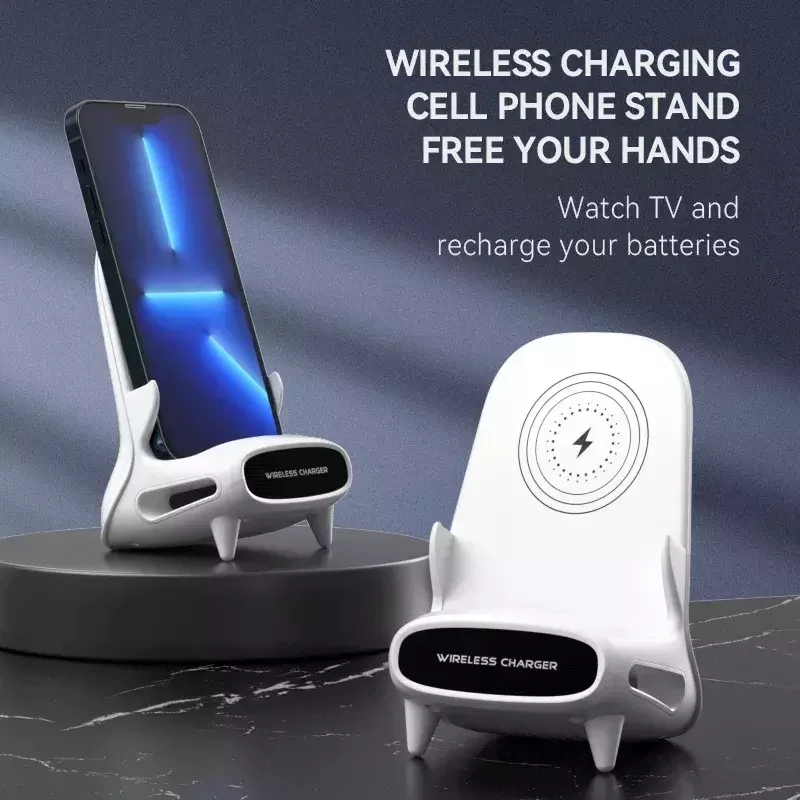 Desktop Vertical Fast Wireless Charger Qi Certified Wireless Charging Stand Compatible with iPhone 14/13/12 Samsung Galaxy