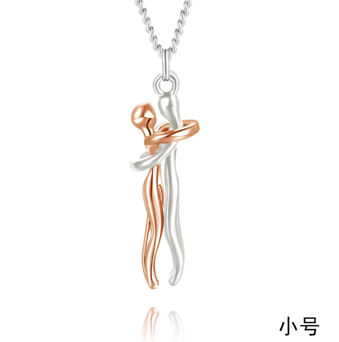 Unique  hug couples necklace love hug necklace