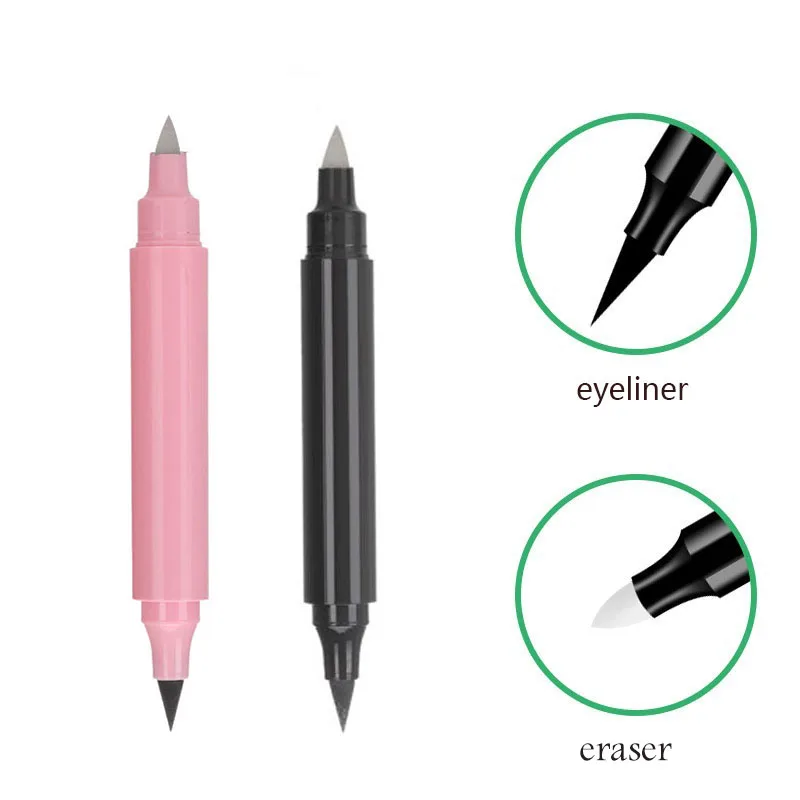2 in 1 Waterproof Double Head Colorful Eye Liner With Eraser Liquid Pencil Eyeliner