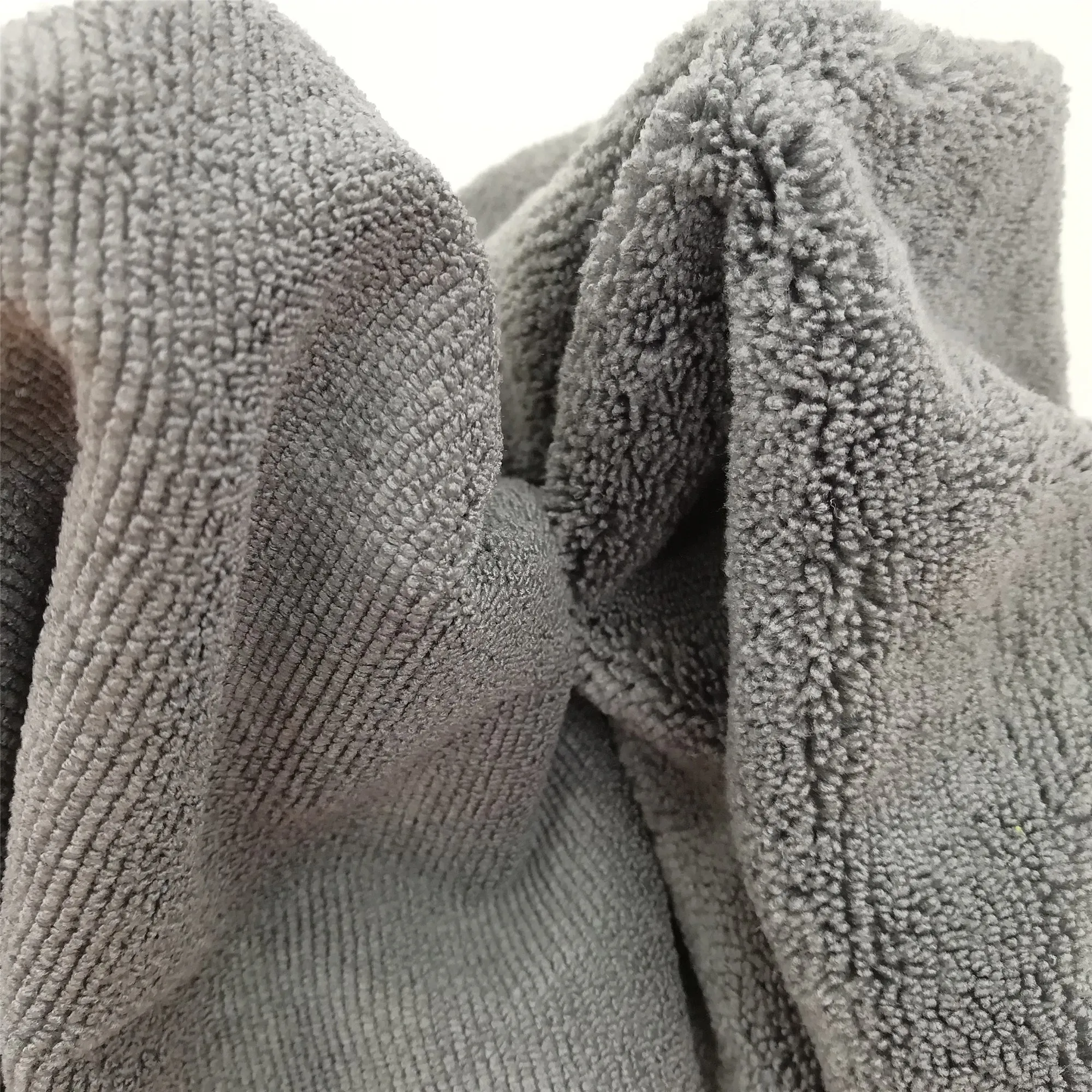 Wholesale Edgeless Thick Plush Microfiber Long and Short Pile Car Wash Towel Two Sided Towel