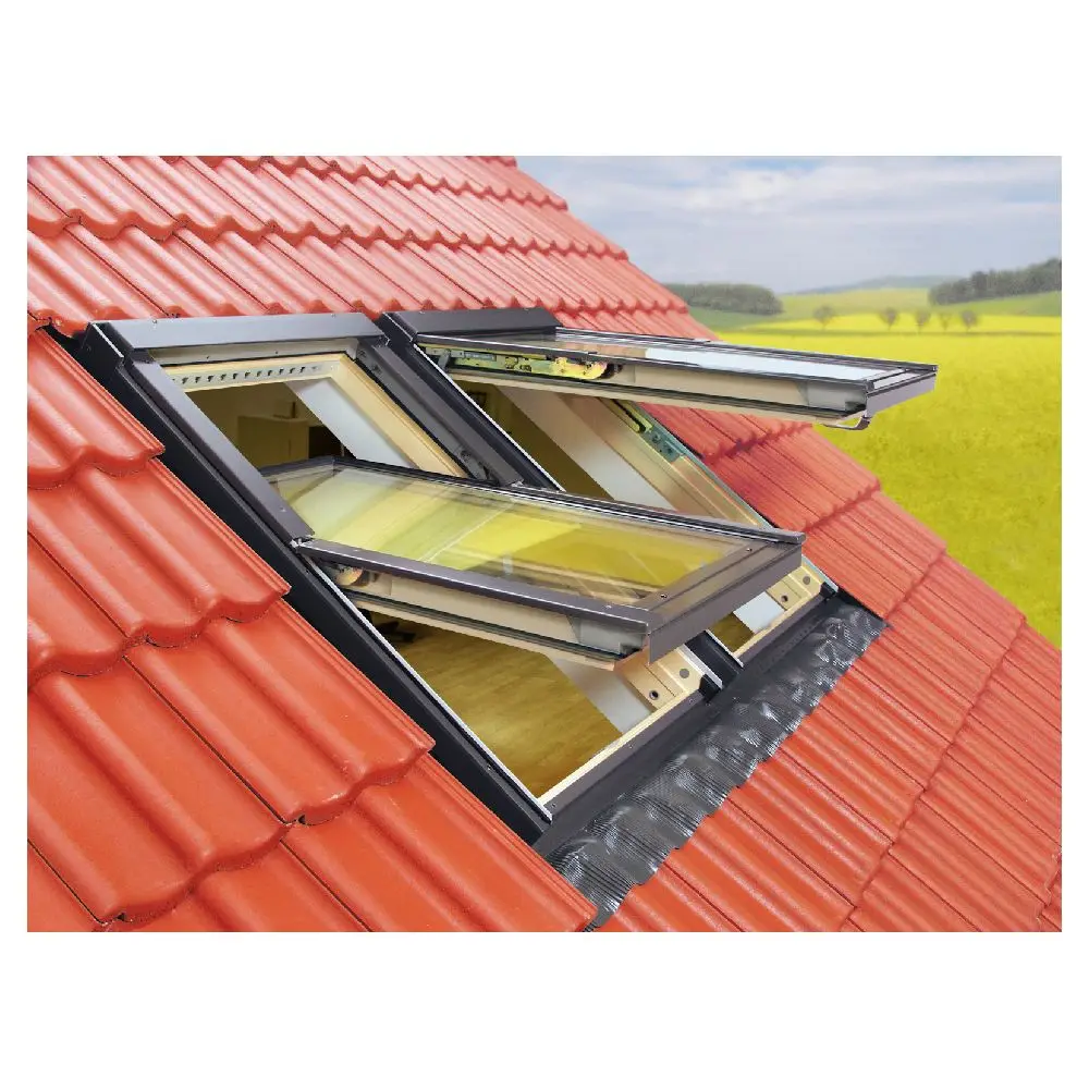 Ace Flat Roof Aluminium Loft Skylight Windows Balcony Aluminum Double Glass Skylight Wall Windows Ceiling Windows Skylights