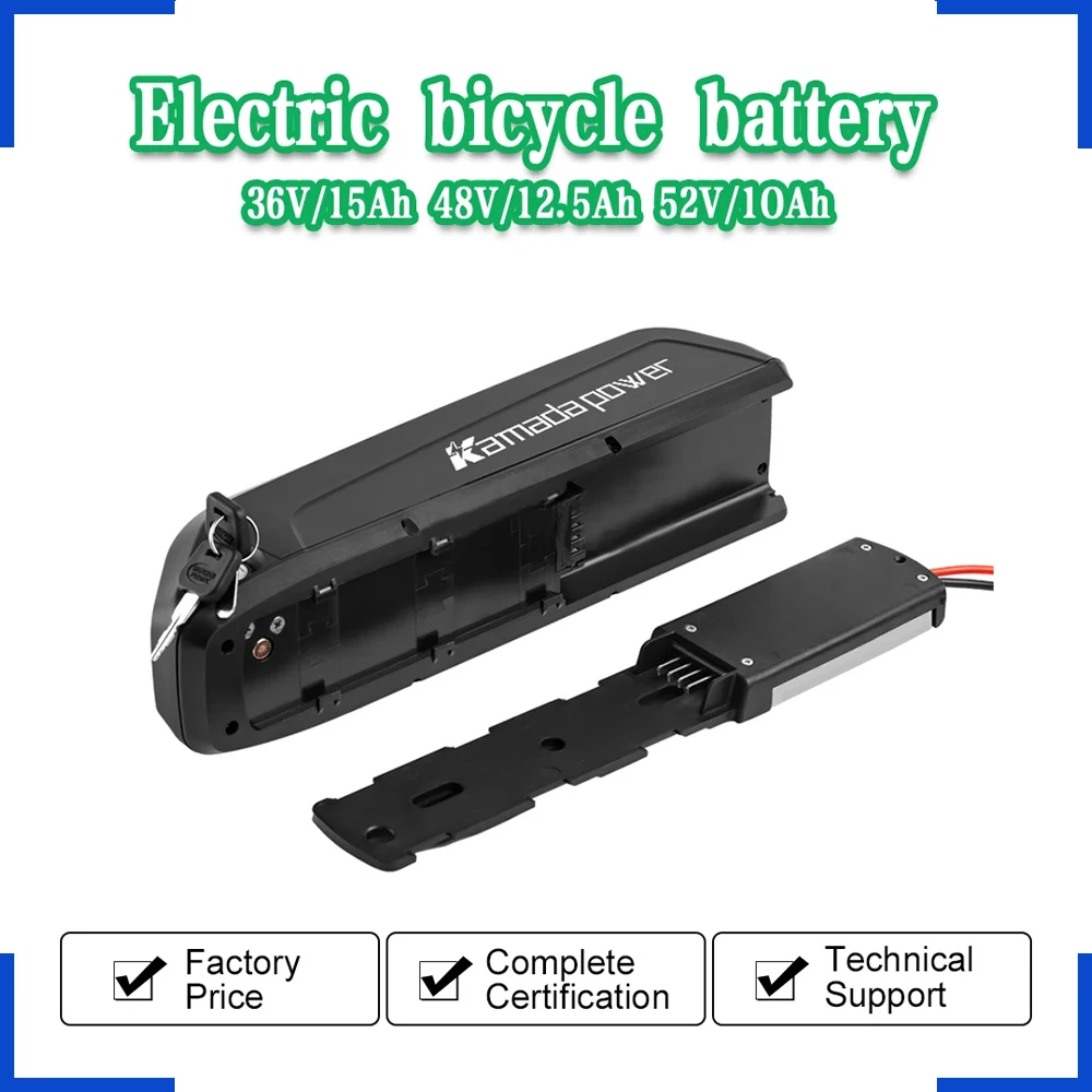 Hailong Rechargeable 12ah 13ah 15ah 17ah e bike battery 1000W down tube 36 volt 48V electric bicycle lithium ion battery charger