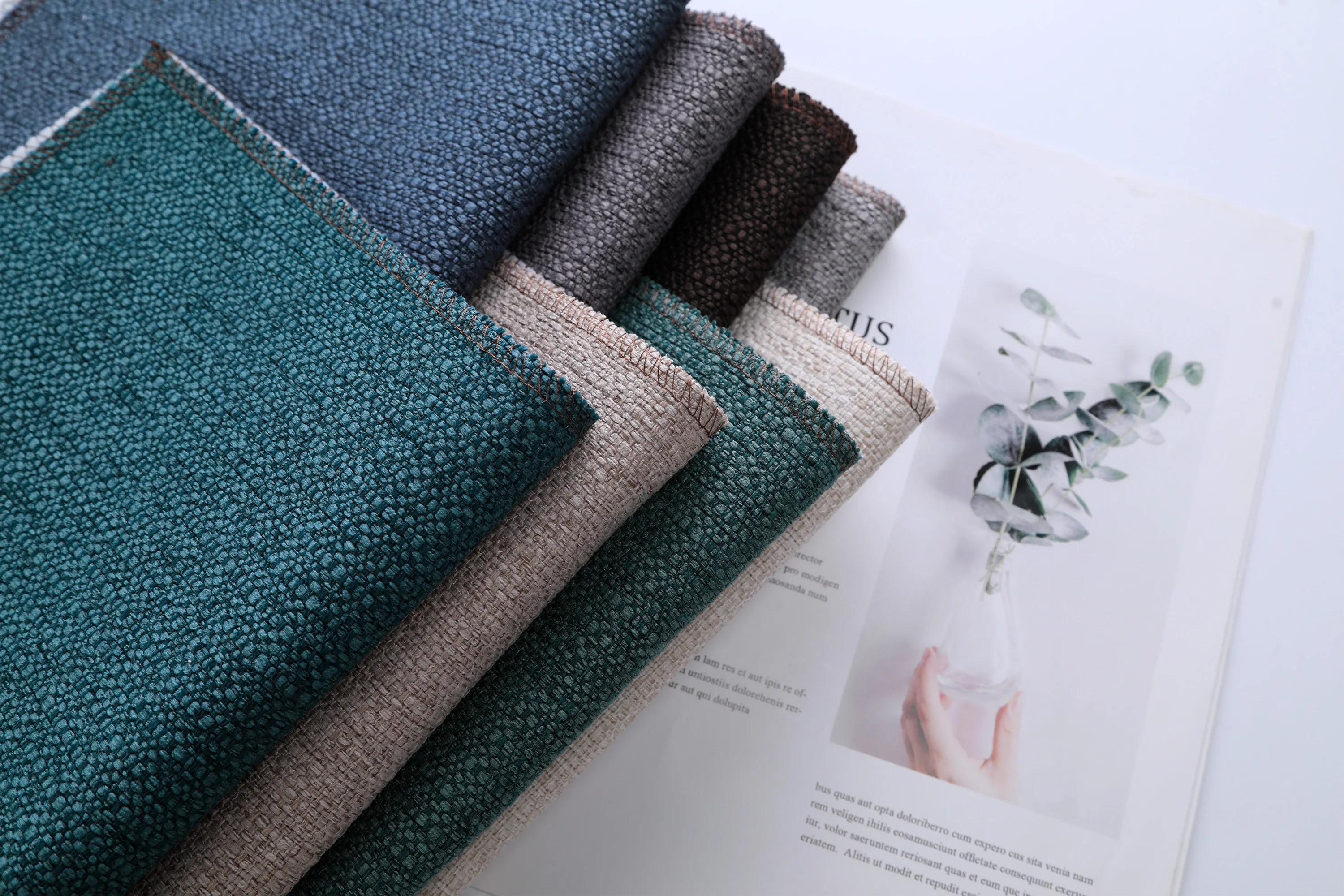 RUN&FUN panama linen looking fabric modern living room fabric for sofa 100% polyester upholstery sofa fabric