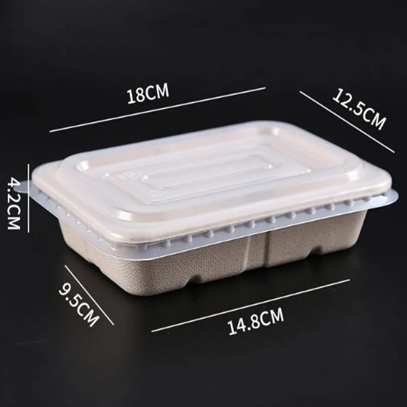 Eco-friendly Biodegradable 100% Compostable Square Sugar Cane Bowl Sugarcane Pulp Bagasse Tableware Food Container Lunch Box KS
