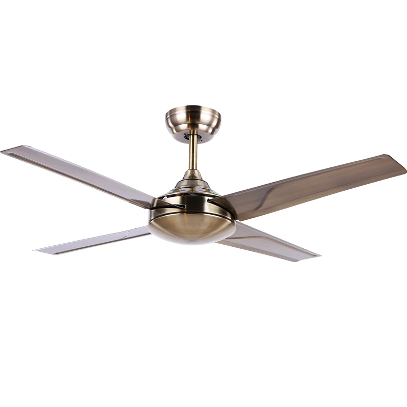 Wholesale Solid Wood 4 Blades 42 Inch Bronze Full Copper Wire Motor Remote Control AC Modern Ceiling Fan With Light