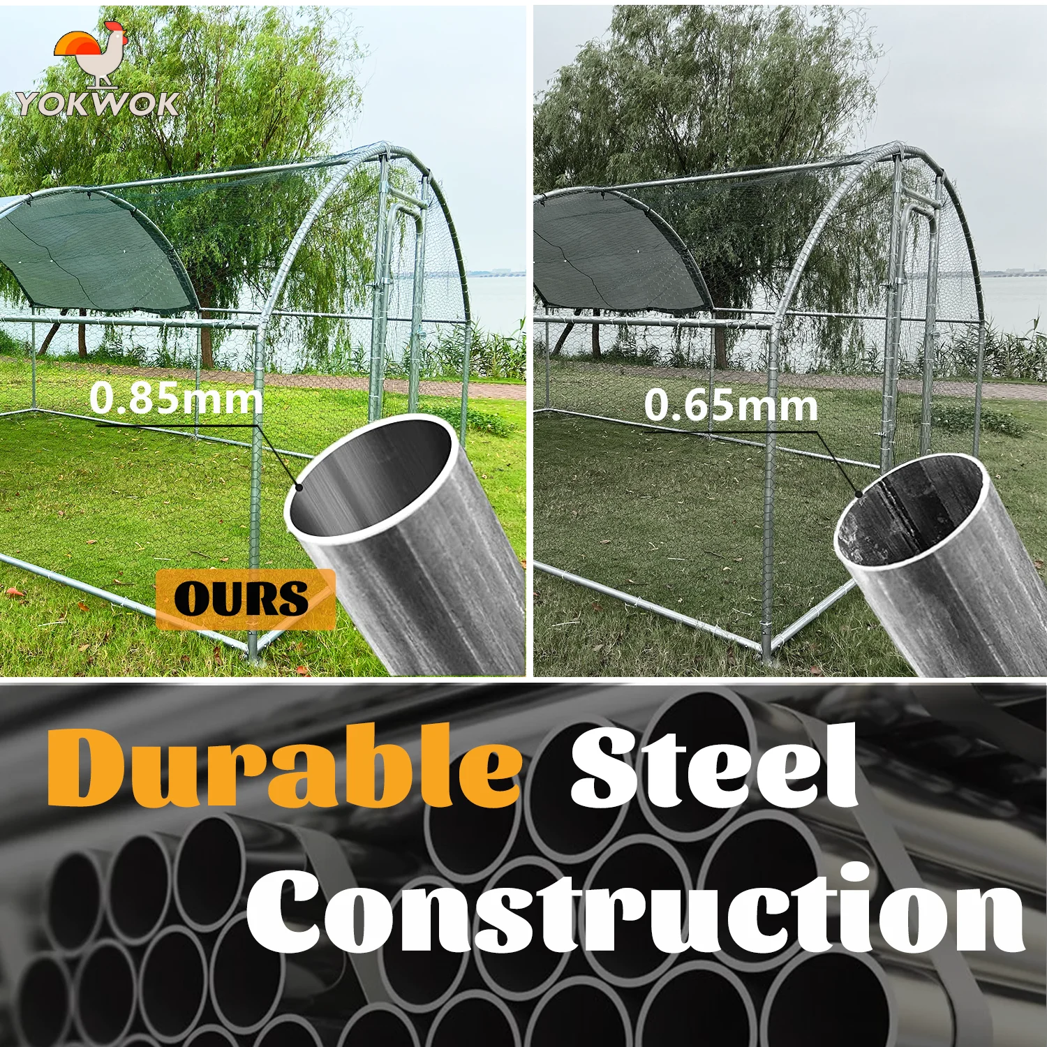 Metal  Chicken Coop Walk-in Multifunctional Poultry Outdoor Chicken Coop Suitable For Dogs  Ducks Hen House