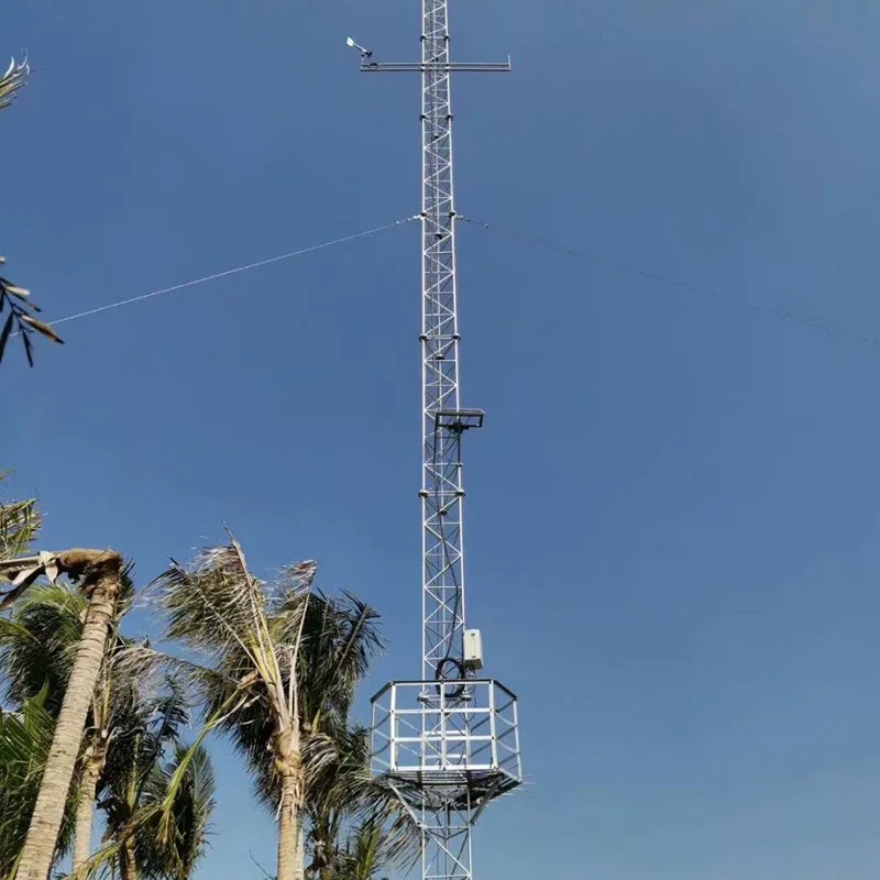 30m Galvanized GSM Antenna Guy Wire Lattice Steel Communication Guyed Tower