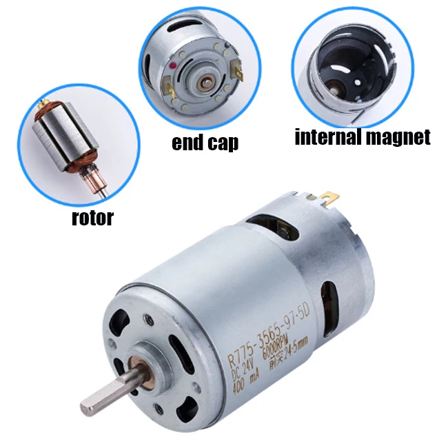 High speed 20000rpm 60mm length plastic cover 12 v rs755 dc motor for grass trimmer