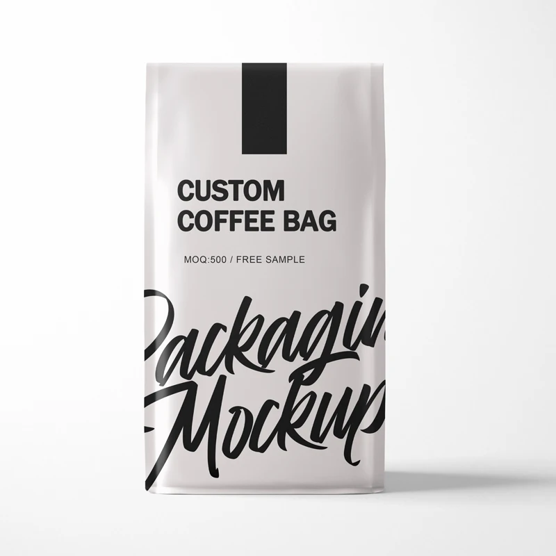 Custom White Black designer seal coffee beans bag food grade free sample coffee tea bags package